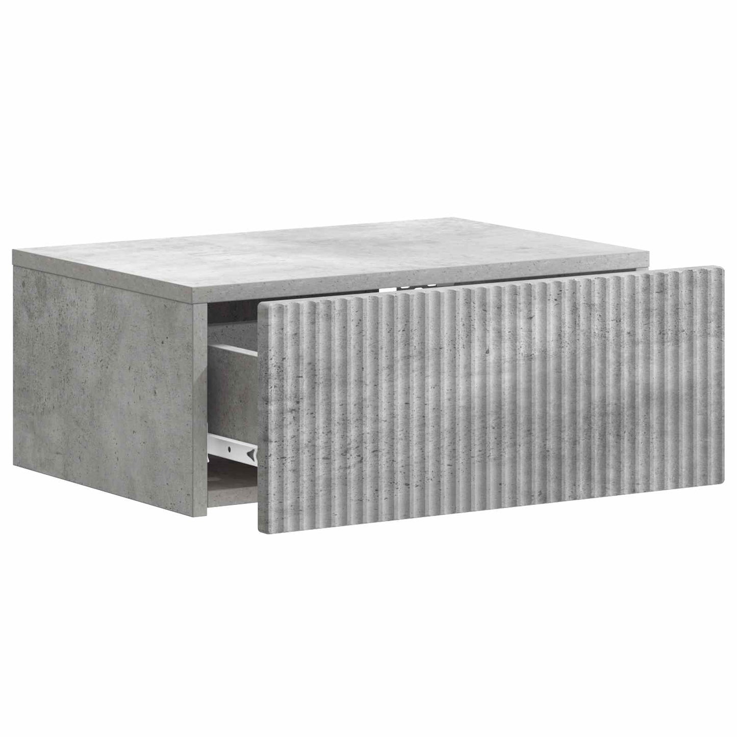 Vegghengt Nattbord med skuff 2 pcs Betonggrå 49 x 34,5 x 20 cm