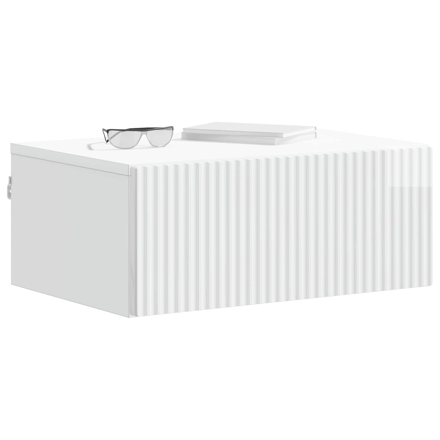 Vegghengt Nattbord 2 pcs Høgglans hvit 49 x 34,5 x 20 cm