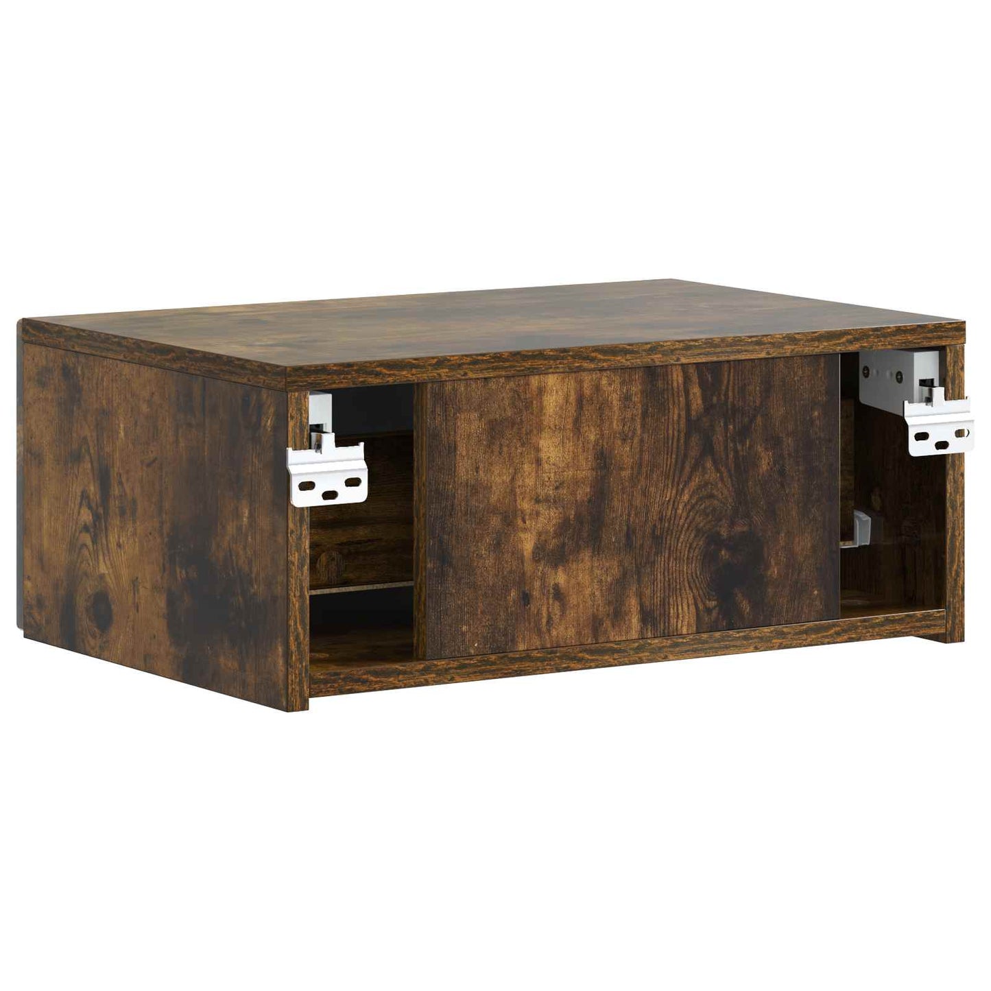 Vegghengt Nattbord med skuff 2 pcs Røkt Eik 49 x 34,5 x 20 cm