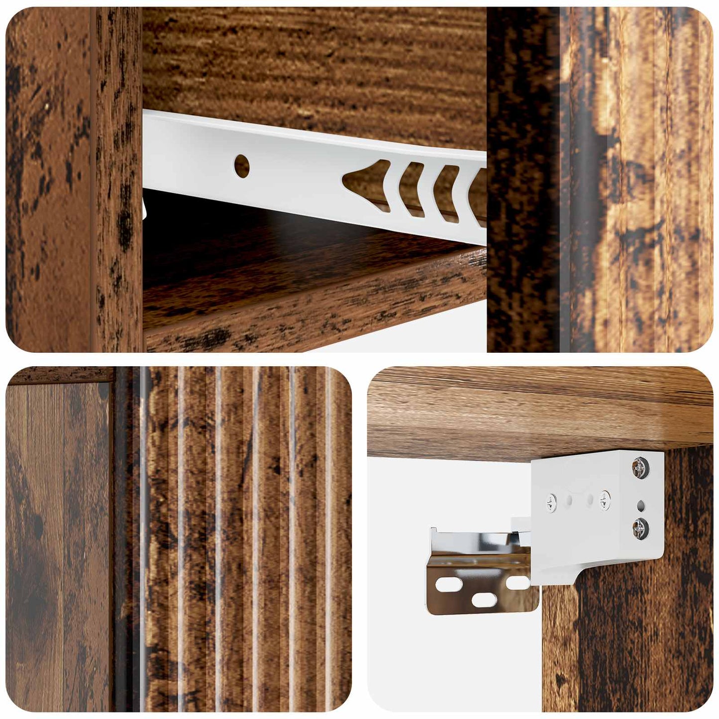 Vegghengt Nattbord Gammelt tre 49 x 34,5 x 20 cm Konstruert tre