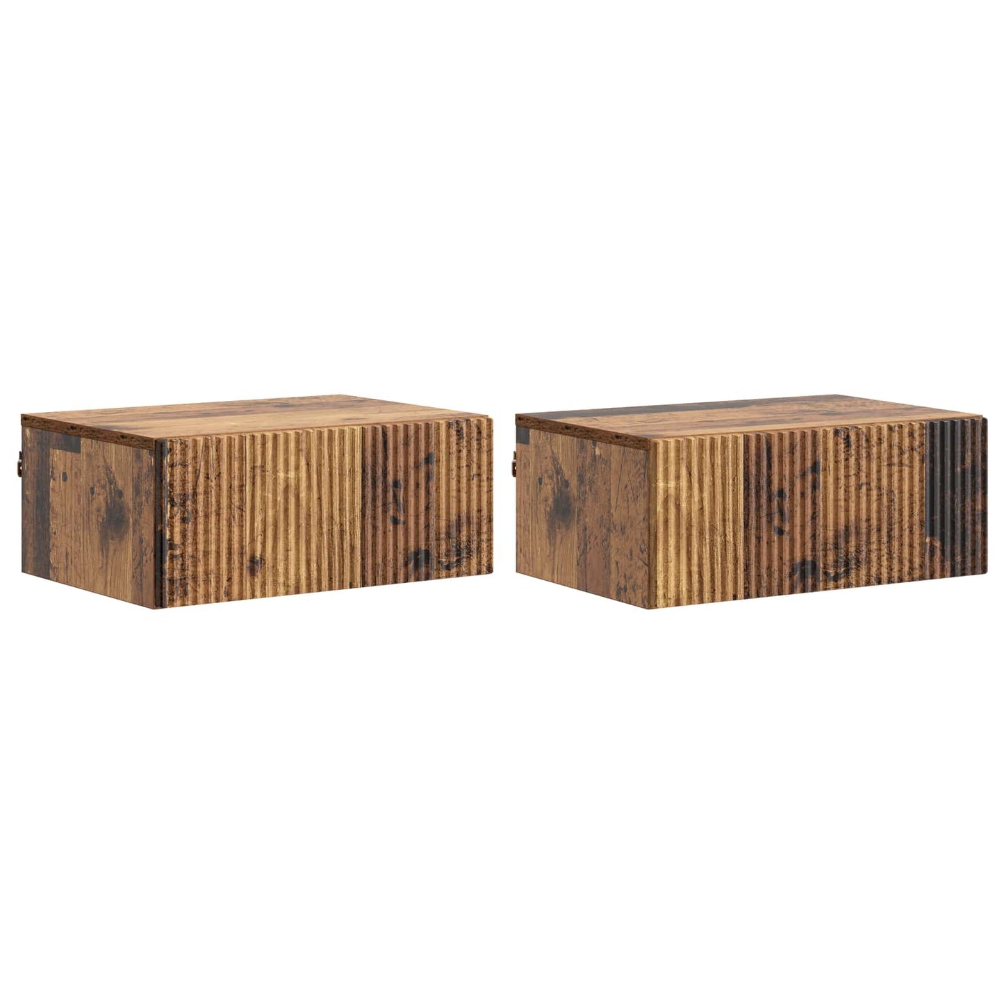 Vegghengt Nattbord 2 pcs Gammelt tre 49 x 34,5 x 20 cm