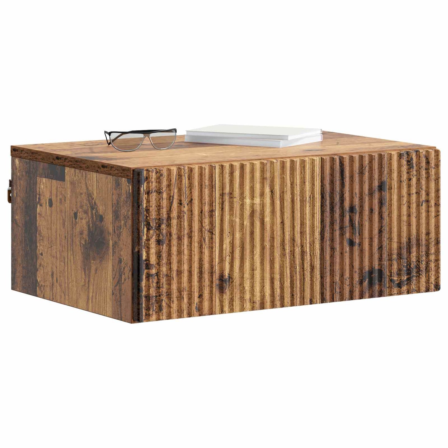 Vegghengt Nattbord 2 pcs Gammelt tre 49 x 34,5 x 20 cm
