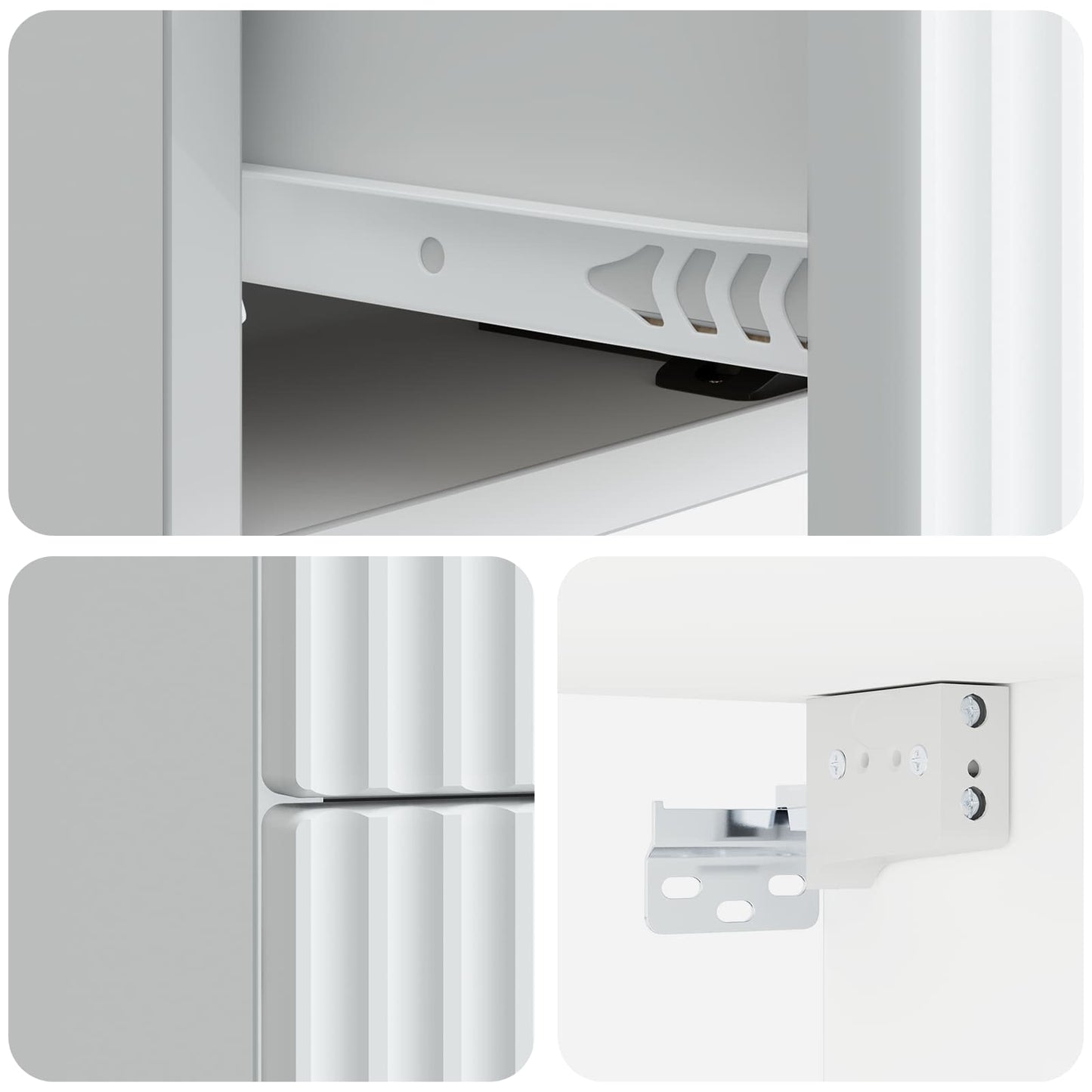 Vegghengt Nattbord 2 pcs Hvit 33 x 34,5 x 40 cm Konstruert tre