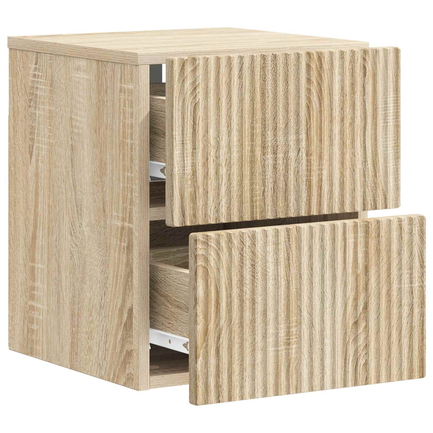 Vegghengt Nattbord med skuff 2 pcs Sonoma eik 33 x 34,5 x 40 cm