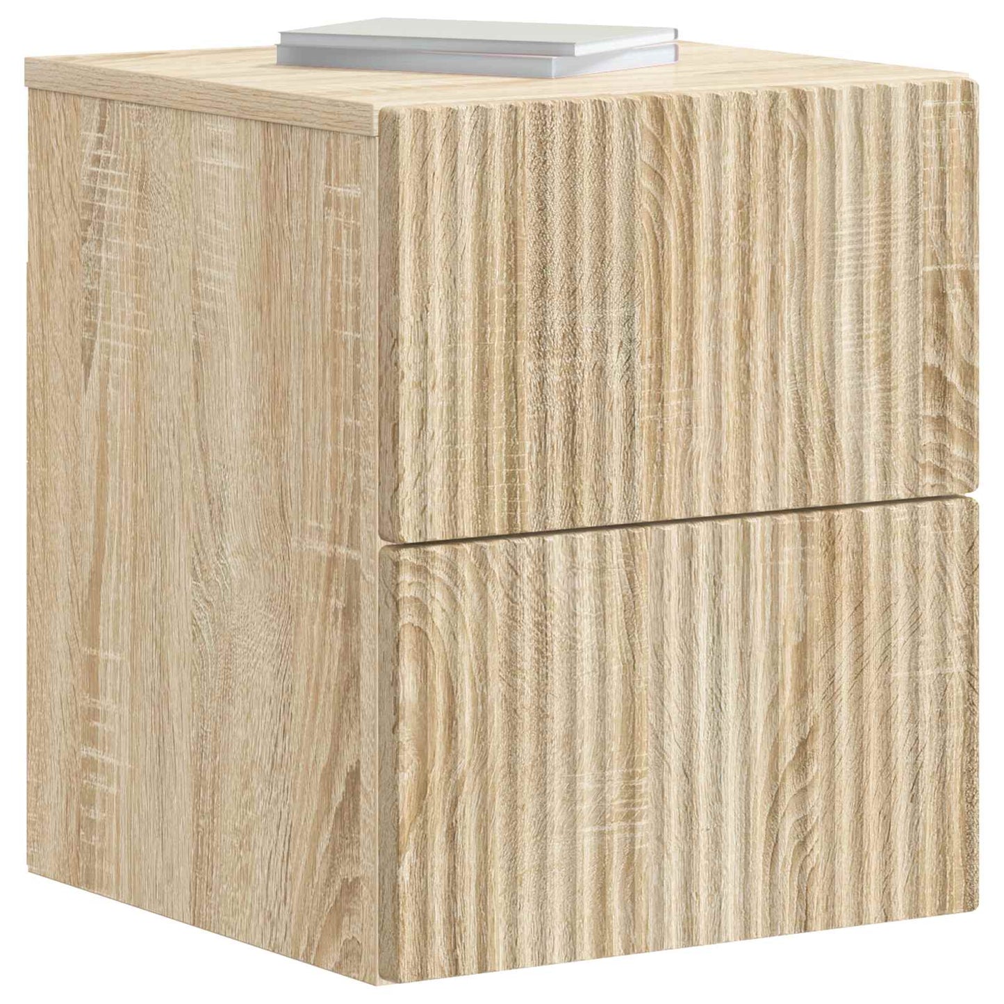 Vegghengt Nattbord med skuff 2 pcs Sonoma eik 33 x 34,5 x 40 cm