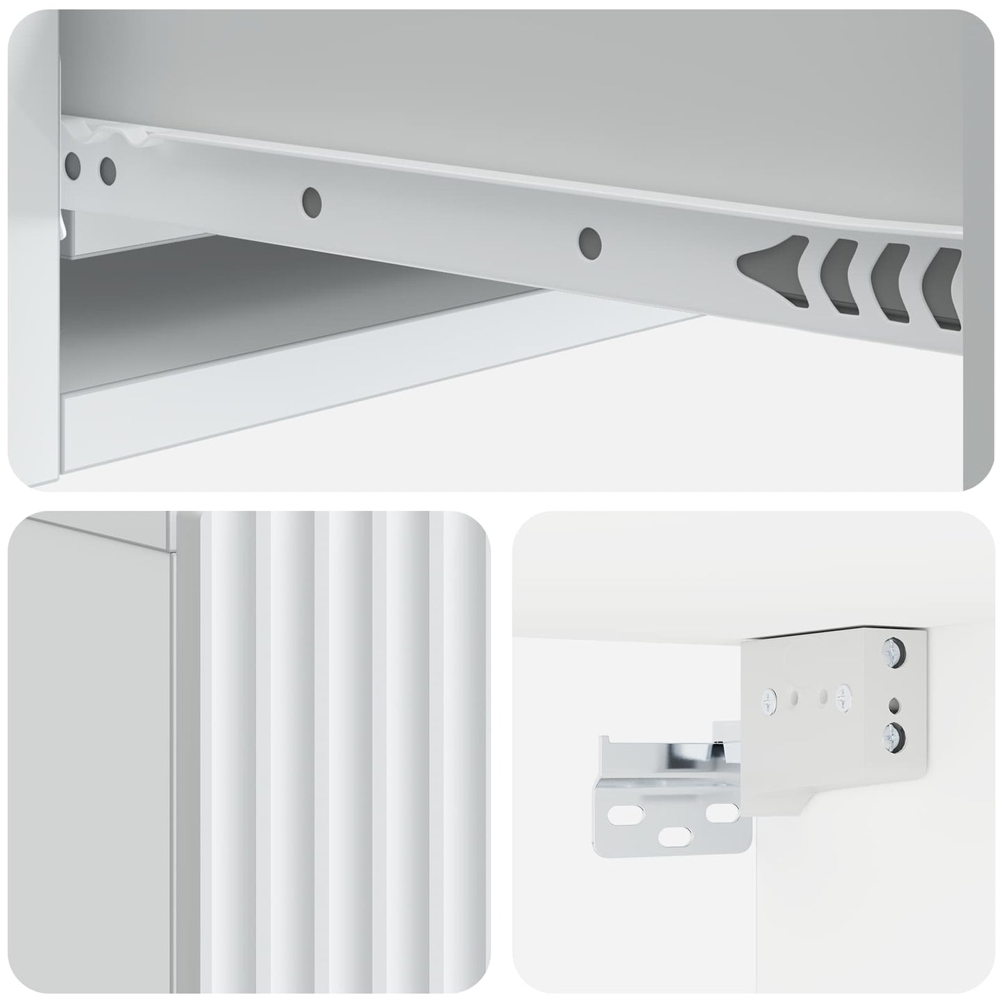 Vegghengt Sidebord Hvit 59 x 34,5 x 17 cm Konstruert tre