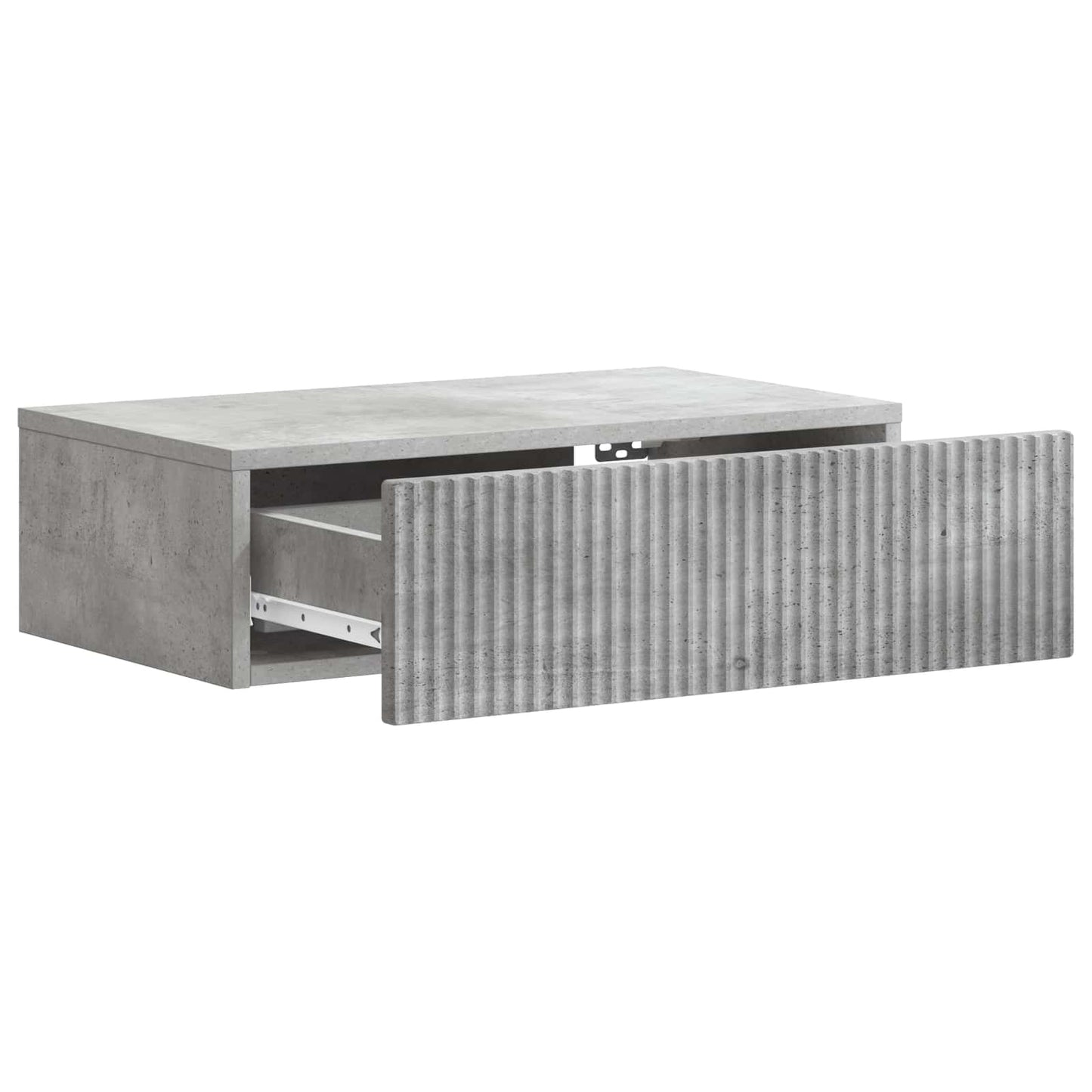 Vegghengt Sidebord Betonggrå 59 x 34,5 x 17 cm Konstruert tre
