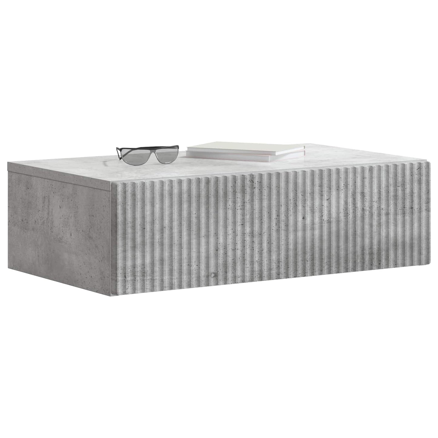 Vegghengt Sidebord Betonggrå 59 x 34,5 x 17 cm Konstruert tre