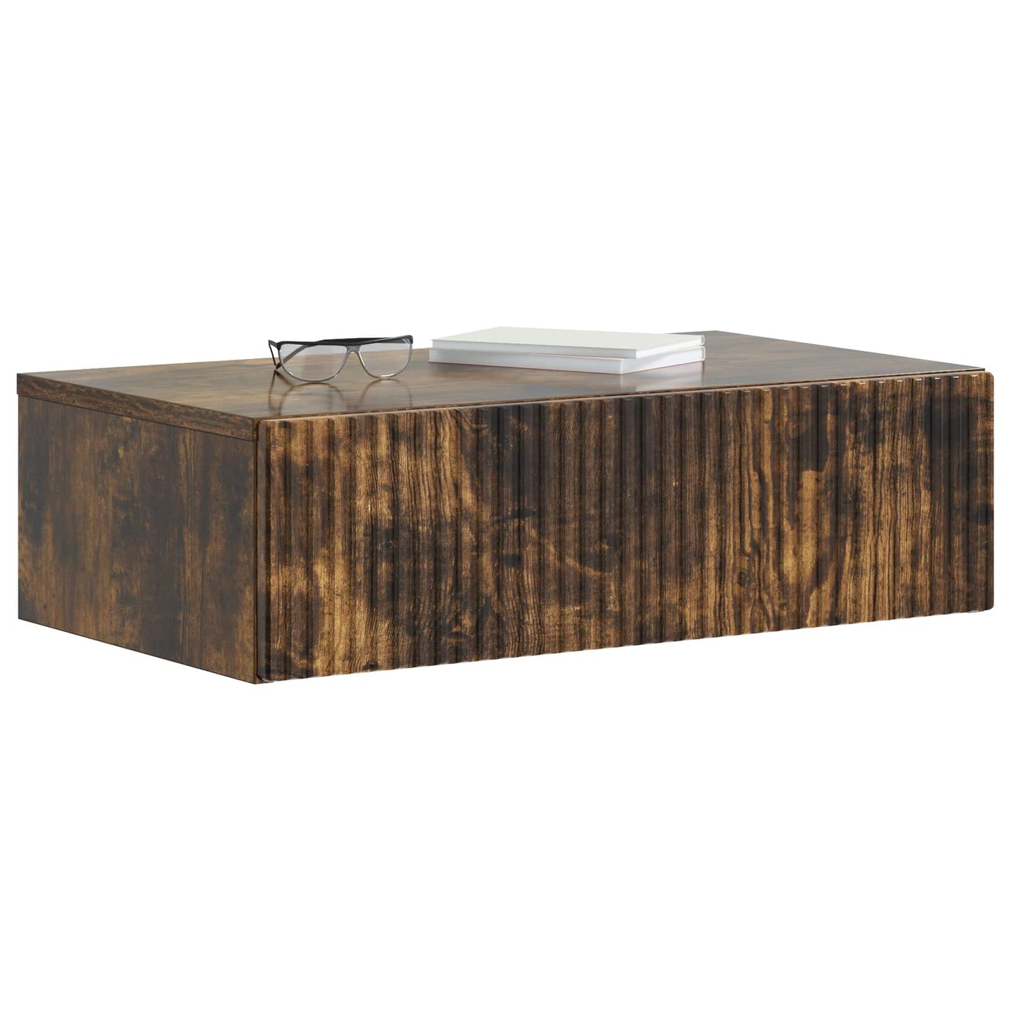 Vegghengt Sidebord Røkt Eik 59 x 34,5 x 17 cm Konstruert tre