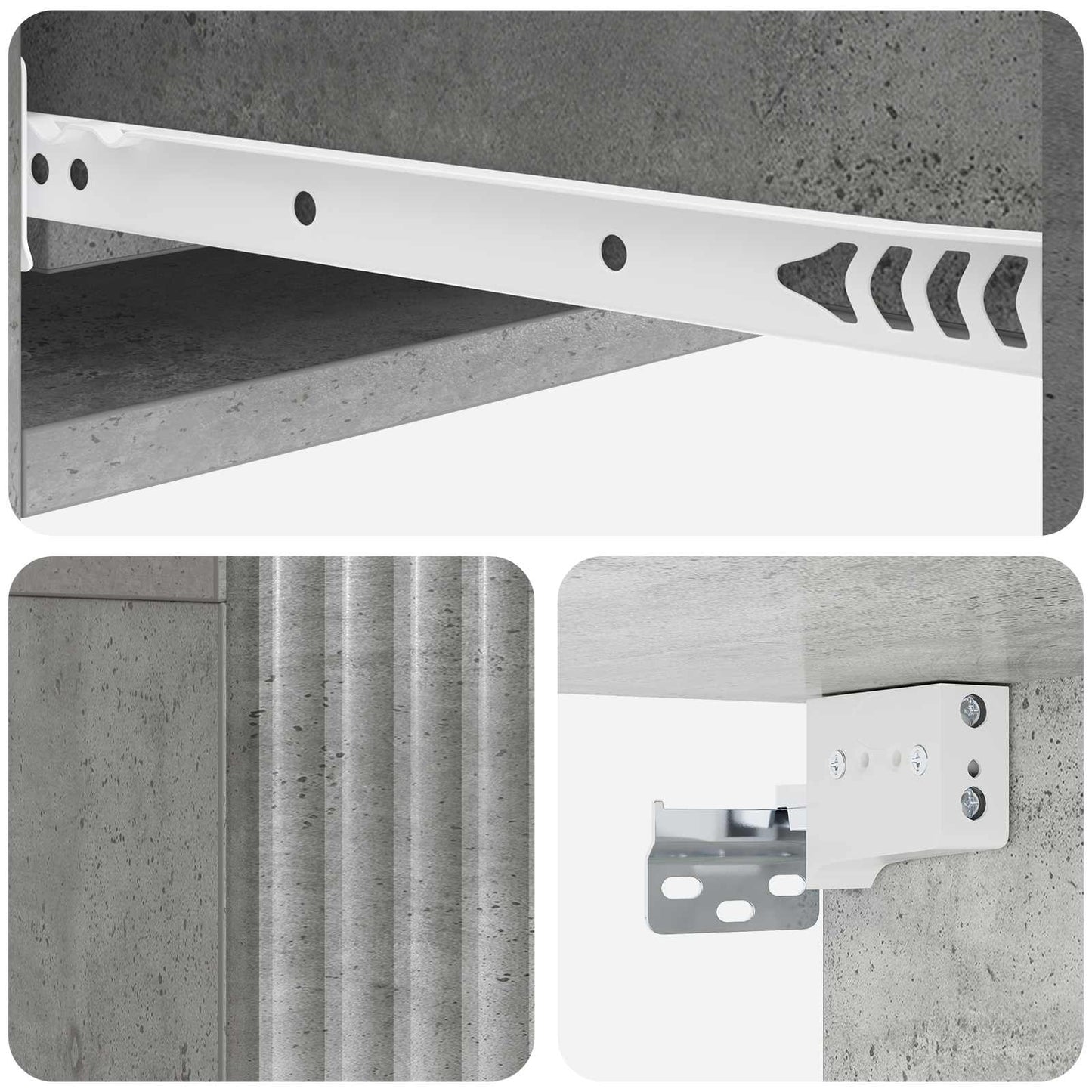 Vegghengt Sidebord Betonggrå 87,5 x 34,5 x 17 cm Konstruert tre