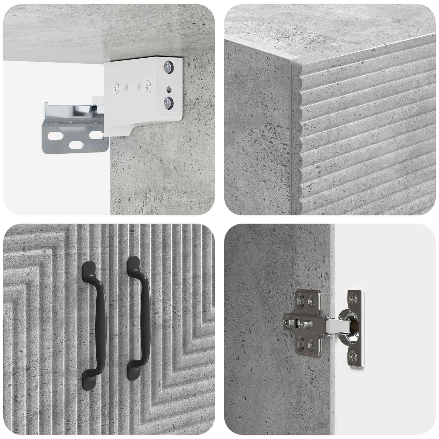 Vegghengt skap Betonggrå 59 x 31 x 60 cm Konstruert tre