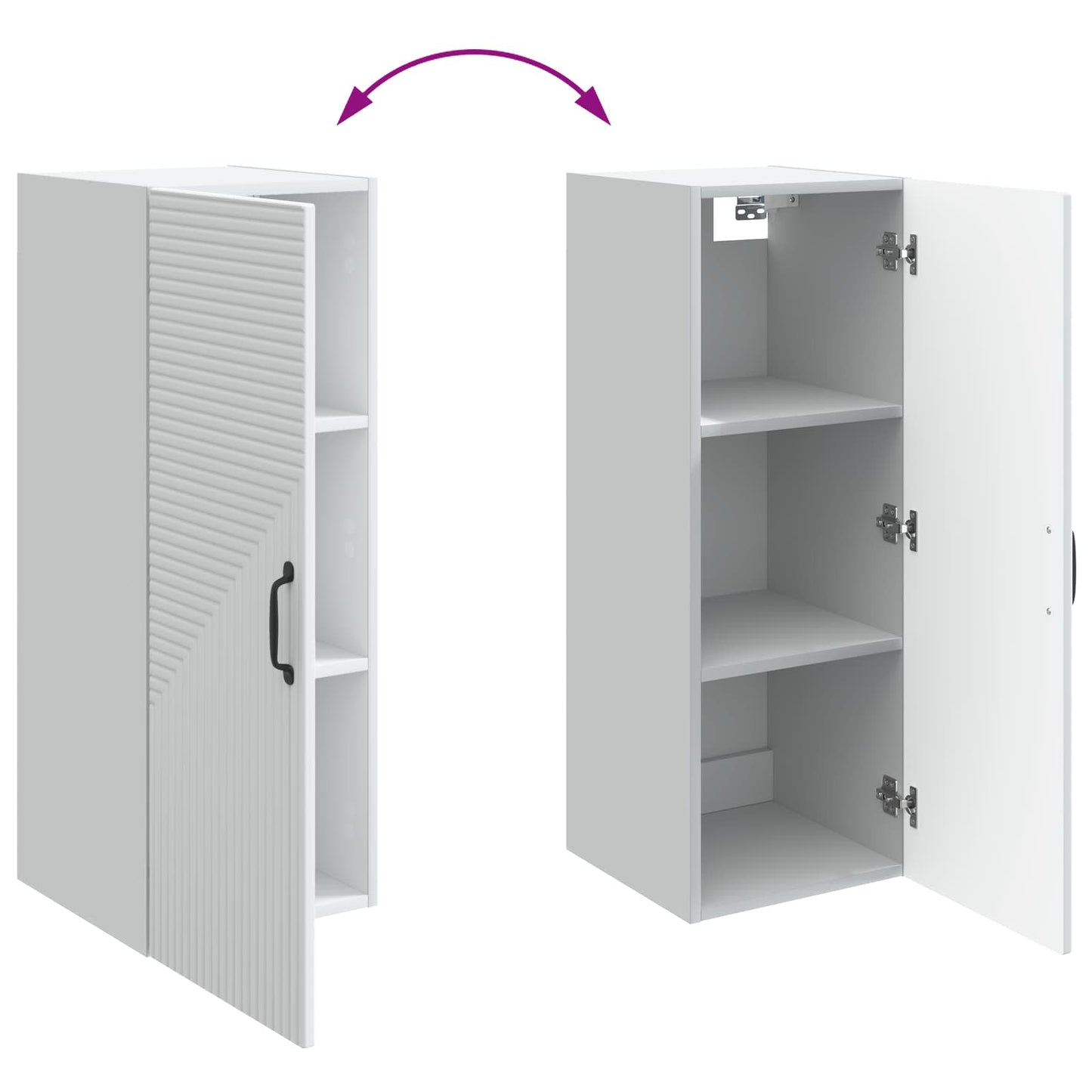 Vegghengt skap Hvit 33 x 34,5 x 90 cm Konstruert tre