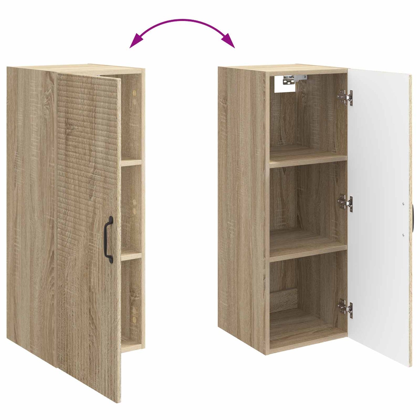 Vegghengt skap Sonoma eik 33 x 34,5 x 90 cm Konstruert tre