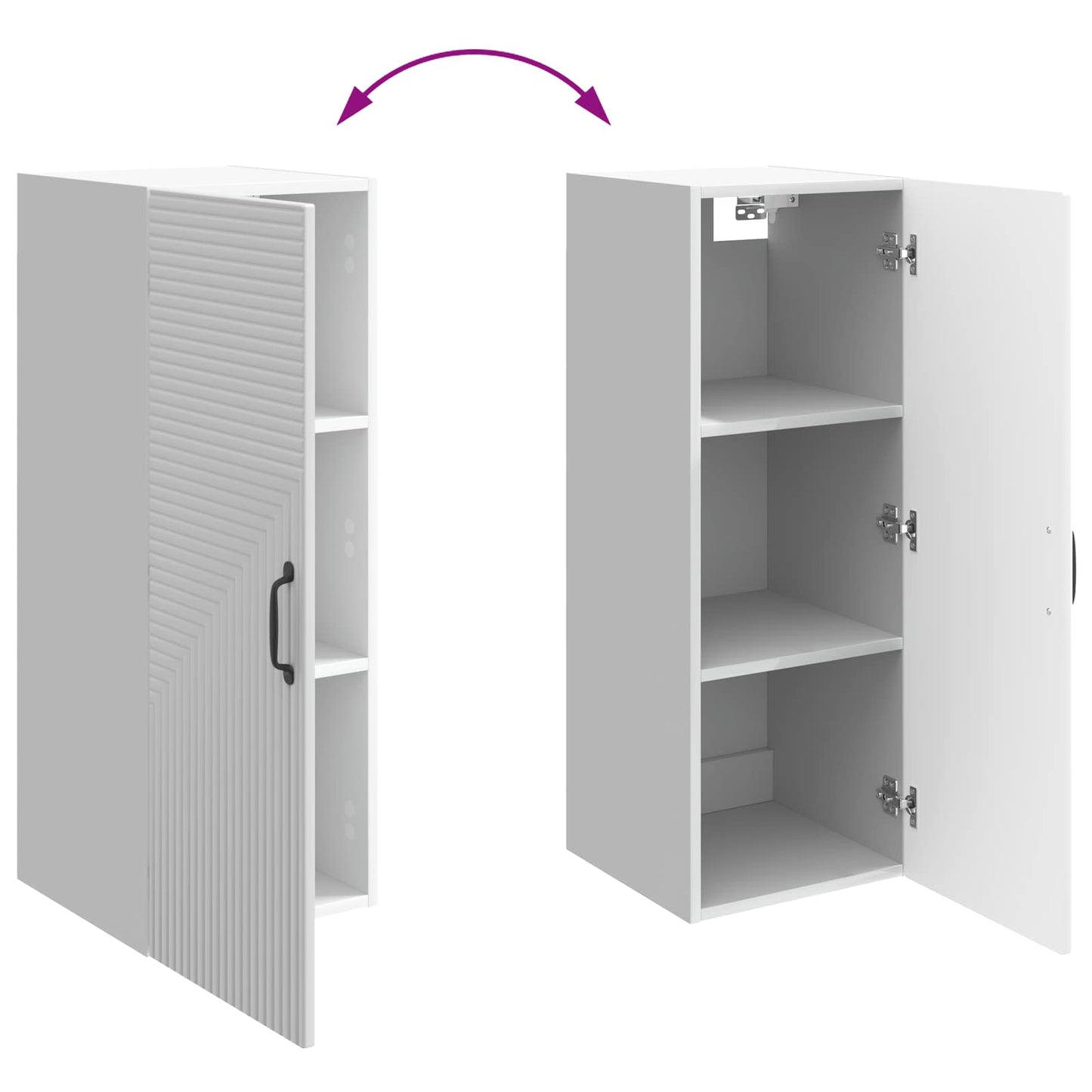 Vegghengt skap Høgglans hvit 33 x 34,5 x 90 cm Konstruert tre