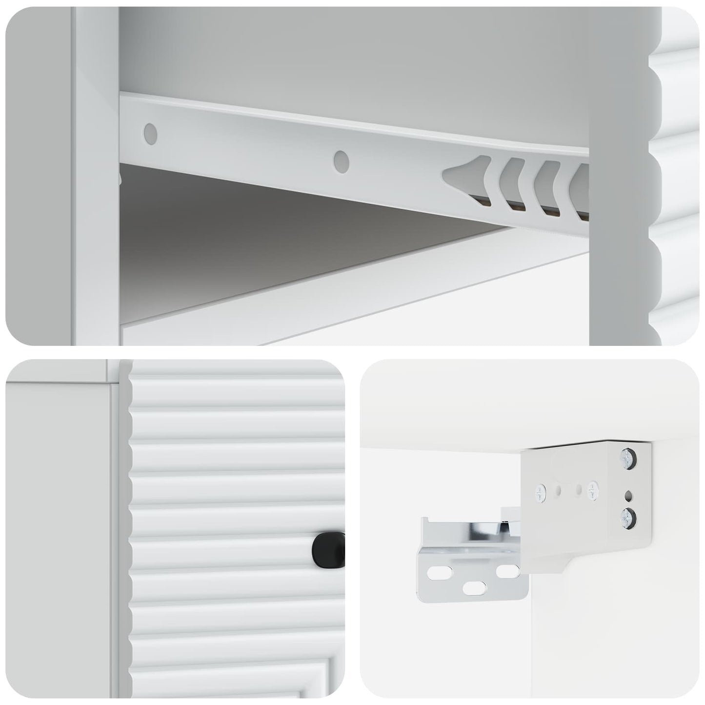Vegghengt Nattbord 2 pcs Hvit 34,5 x 33 x 20 cm Konstruert tre