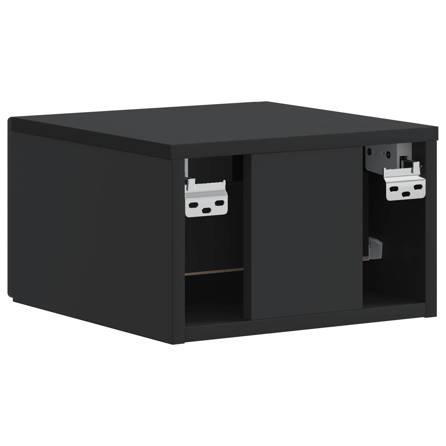 Vegghengt Nattbord 2 pcs Svart 34,5 x 33 x 20 cm Konstruert tre