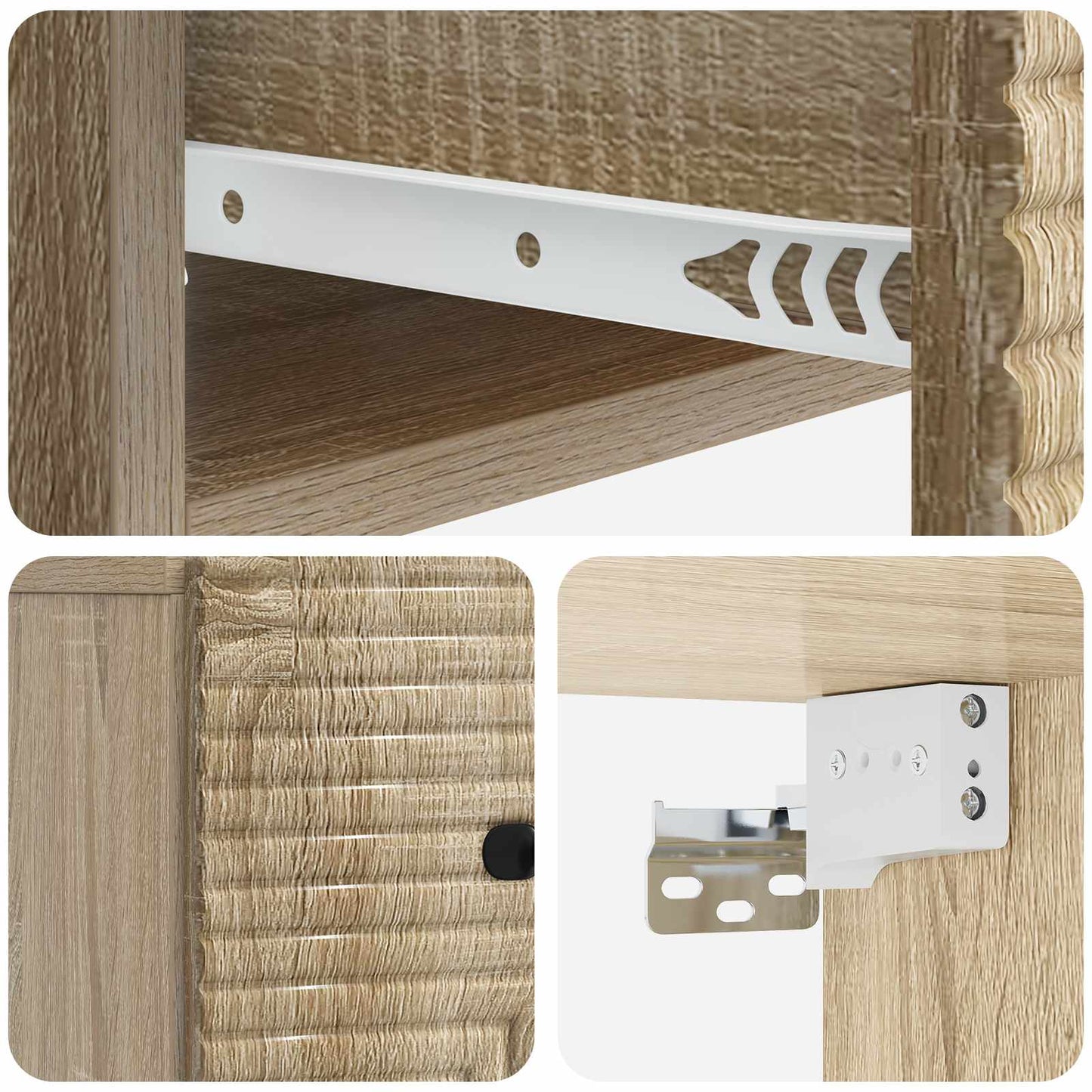 Vegghengt Nattbord Sonoma eik 34,5 x 33 x 20 cm Konstruert tre
