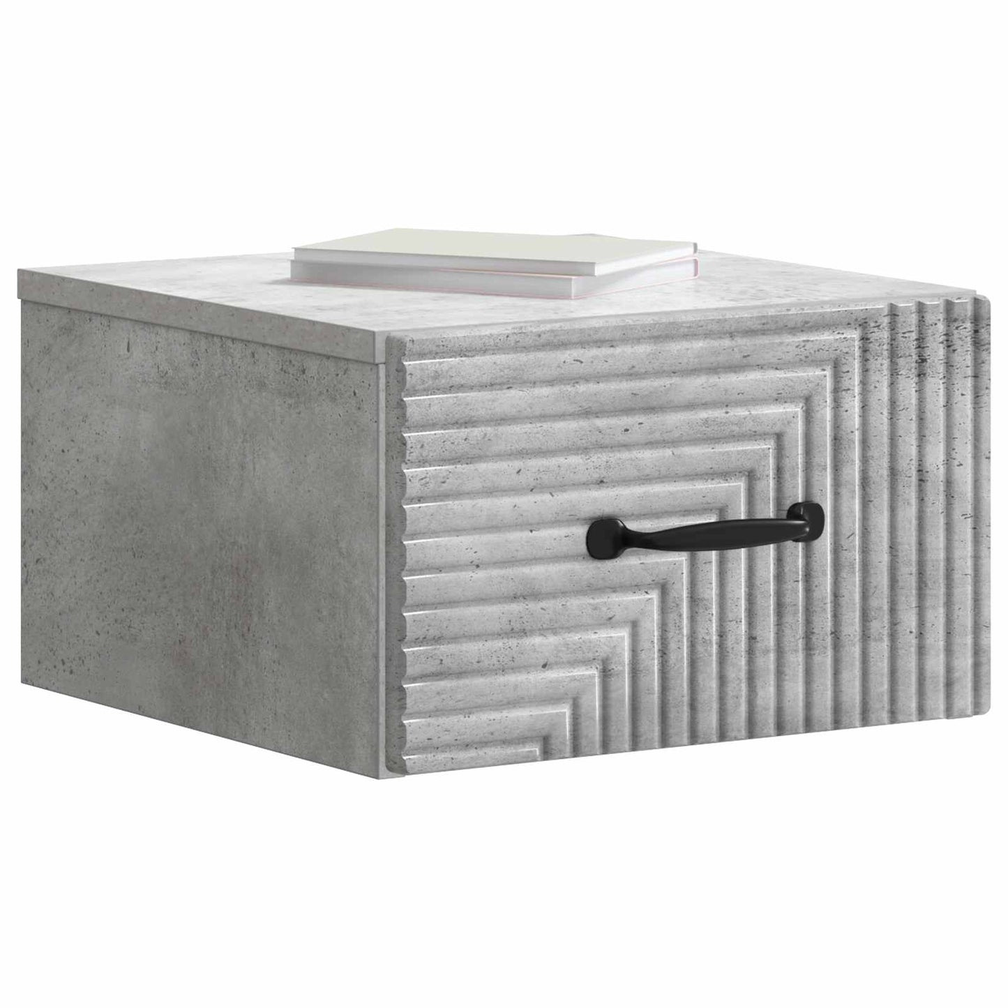 Vegghengt Nattbord med skuff 2 pcs Betonggrå 34,5 x 33 x 20 cm