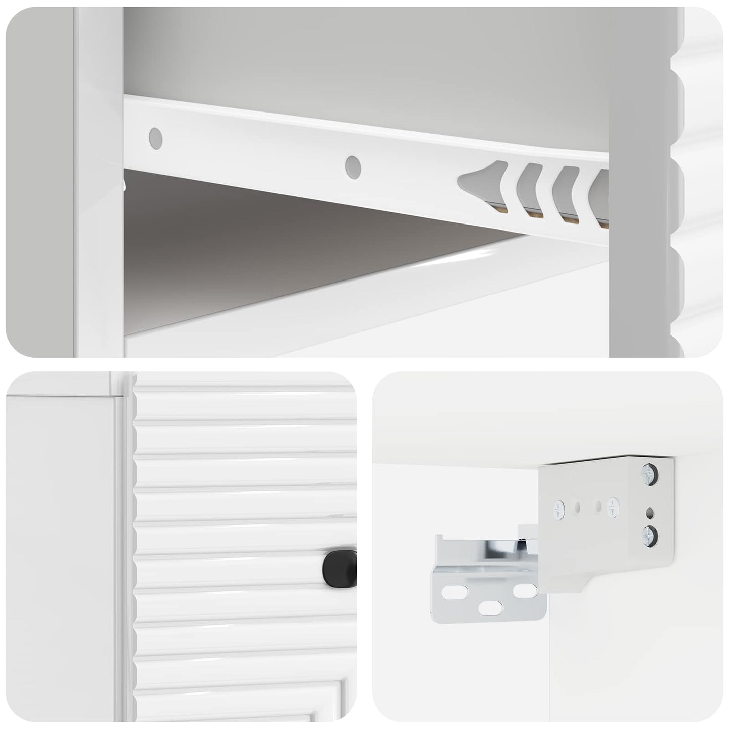 Vegghengt Nattbord 2 pcs Høgglans hvit 34,5 x 33 x 20 cm