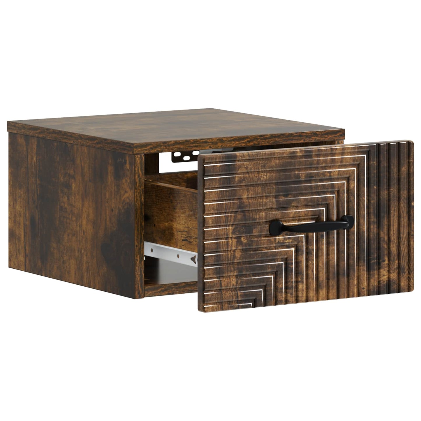 Vegghengt Nattbord Røkt Eik 34,5 x 33 x 20 cm Konstruert tre