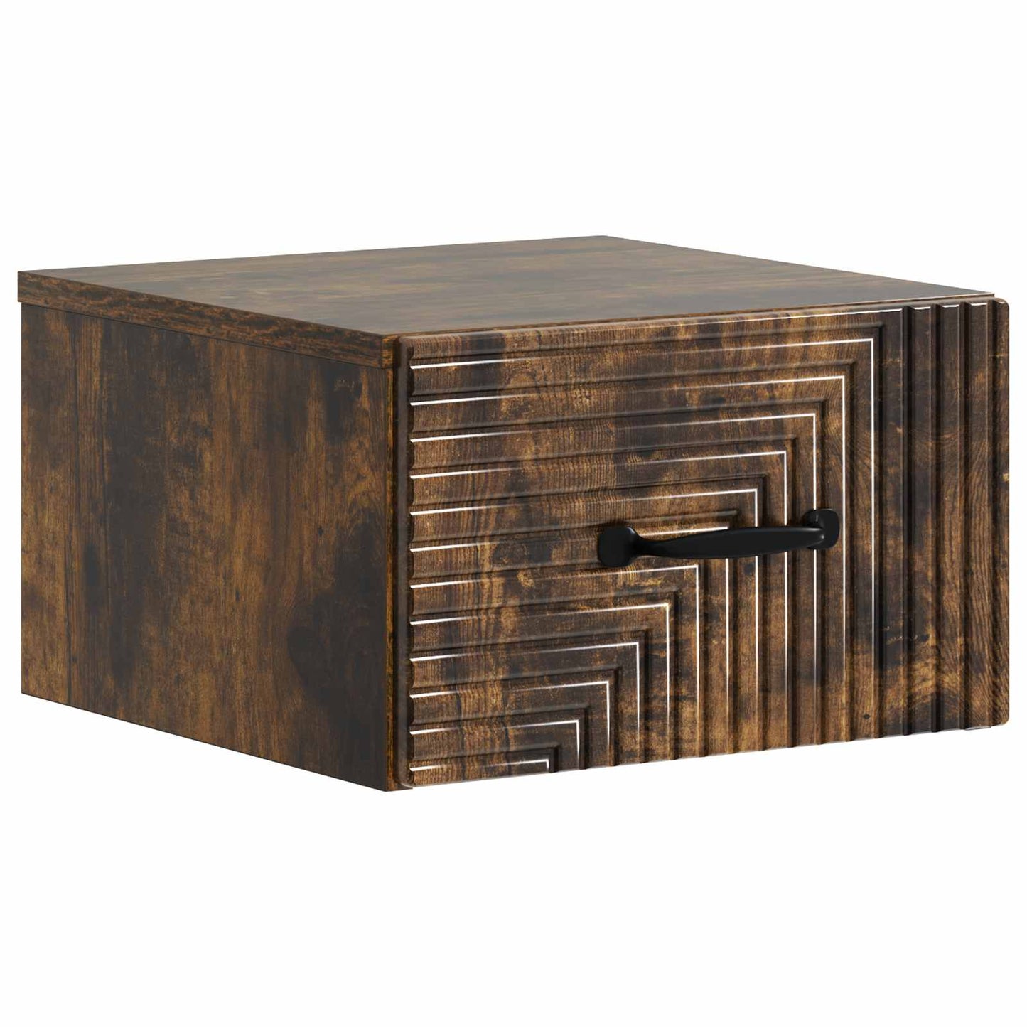 Vegghengt Nattbord med skuff 2 pcs Røkt Eik 34,5 x 33 x 20 cm