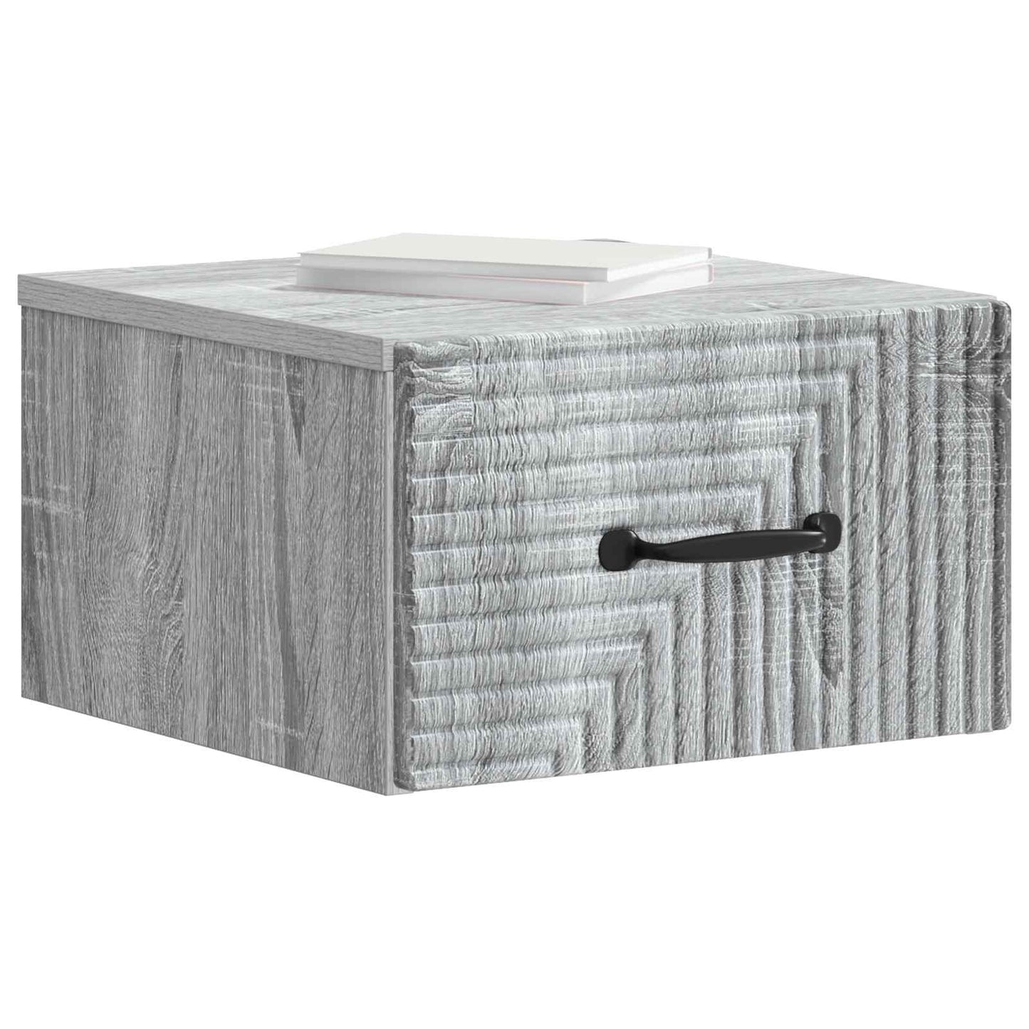 Vegghengt Nattbord med skuff 2 pcs Grå sonoma 34,5 x 33 x 20 cm