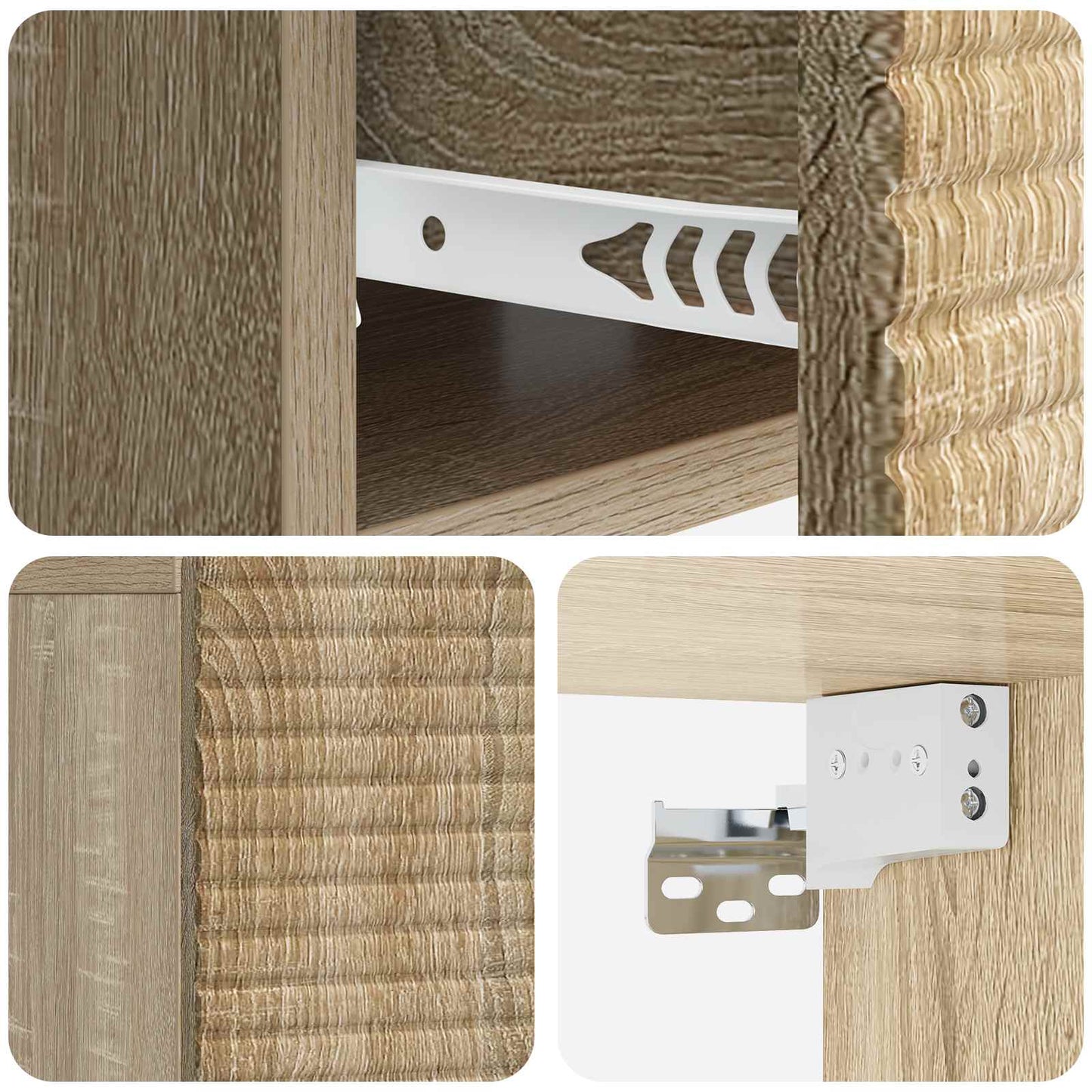 Vegghengt Nattbord med skuff 2 pcs Sonoma eik 49 x 34,5 x 20 cm