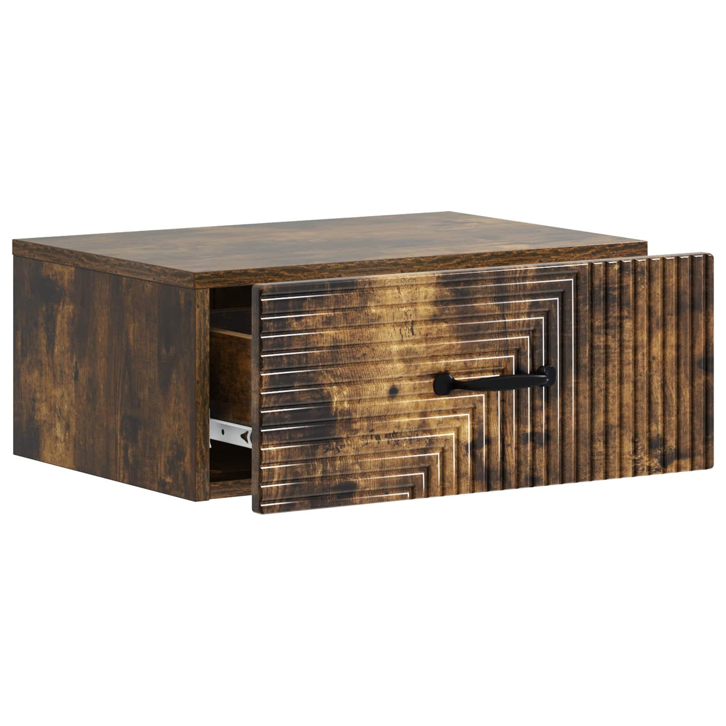 Vegghengt Nattbord Røkt Eik 49 x 34,5 x 20 cm Konstruert tre