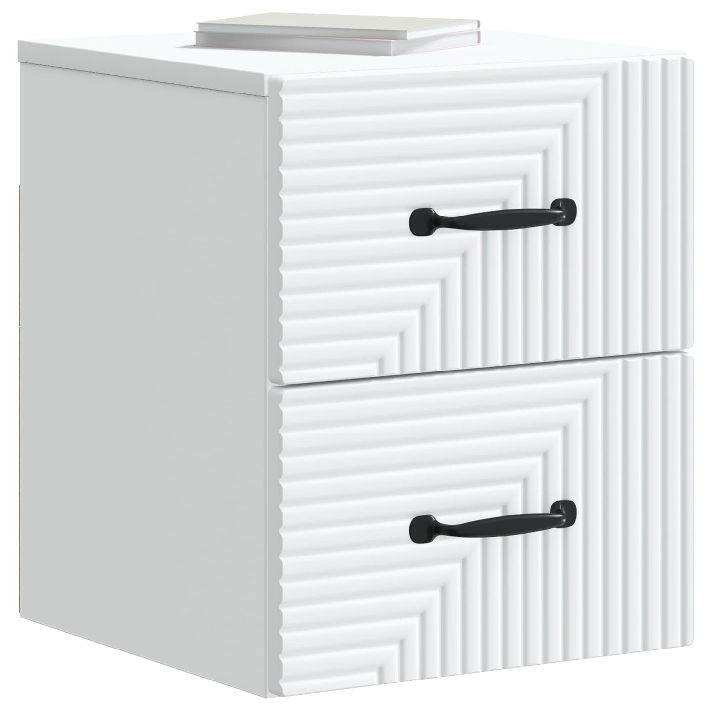 Vegghengt Nattbord 2 pcs Hvit 34,5 x 33 x 40 cm Konstruert tre