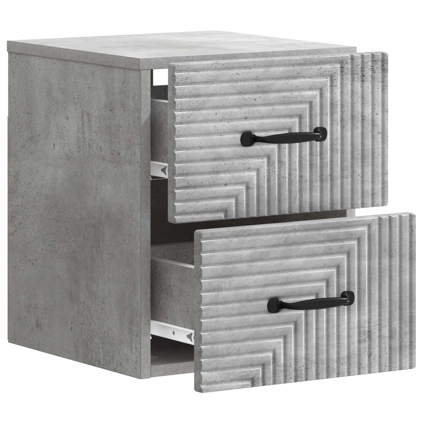 Vegghengt Nattbord Betonggrå 34,5 x 33 x 40 cm Konstruert tre