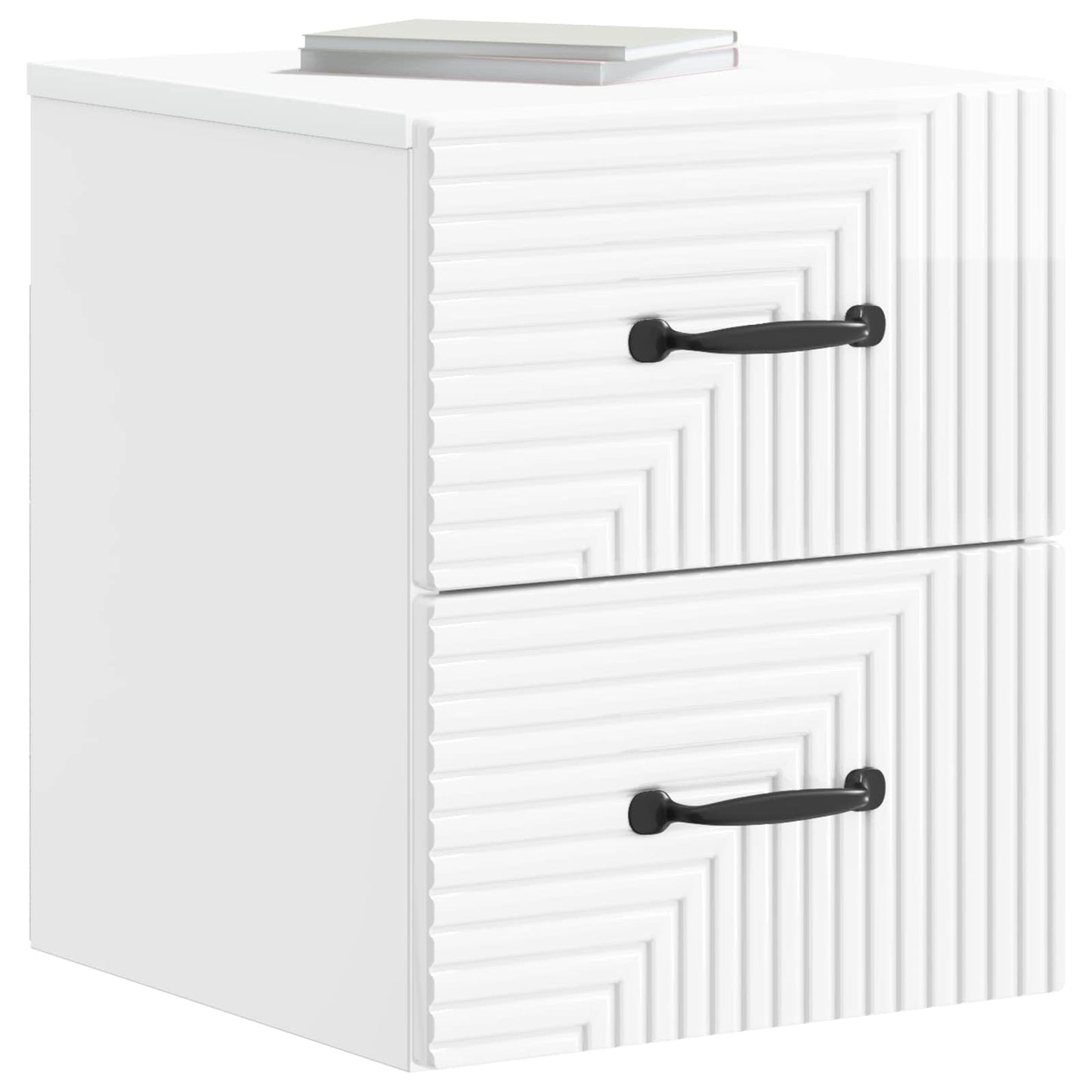 Vegghengt Nattbord 2 pcs Høgglans hvit 34,5 x 33 x 40 cm