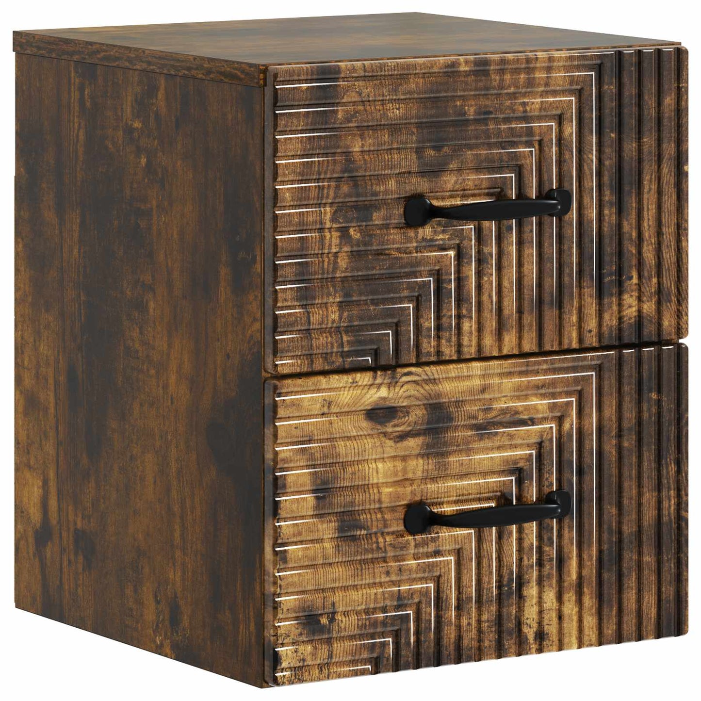 Vegghengt Nattbord Røkt Eik 34,5 x 33 x 40 cm Konstruert tre