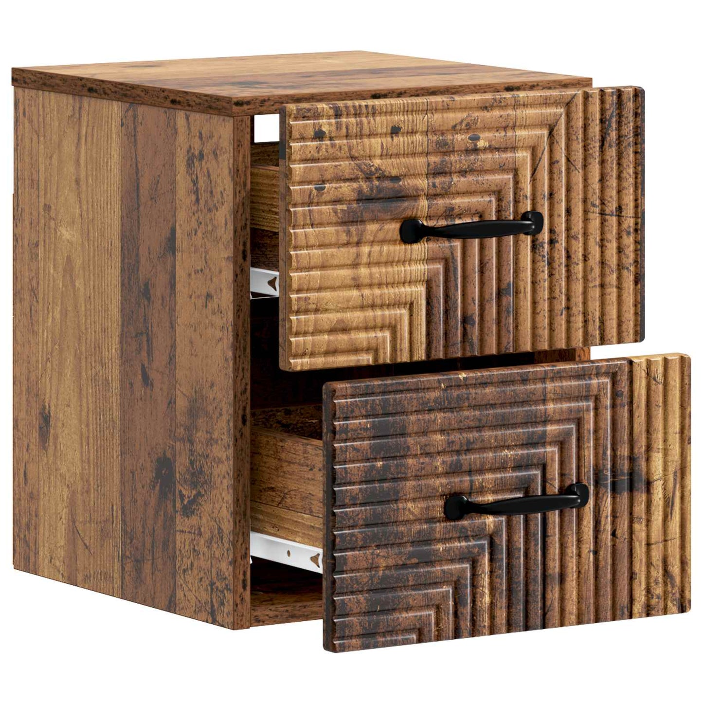 Vegghengt Nattbord 2 pcs Gammelt tre 34,5 x 33 x 40 cm