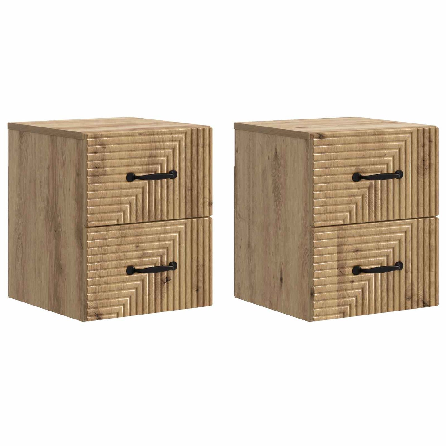 Vegghengt Nattbord 2 stk. Artisan eik 34,5 x 33 x 40 cm
