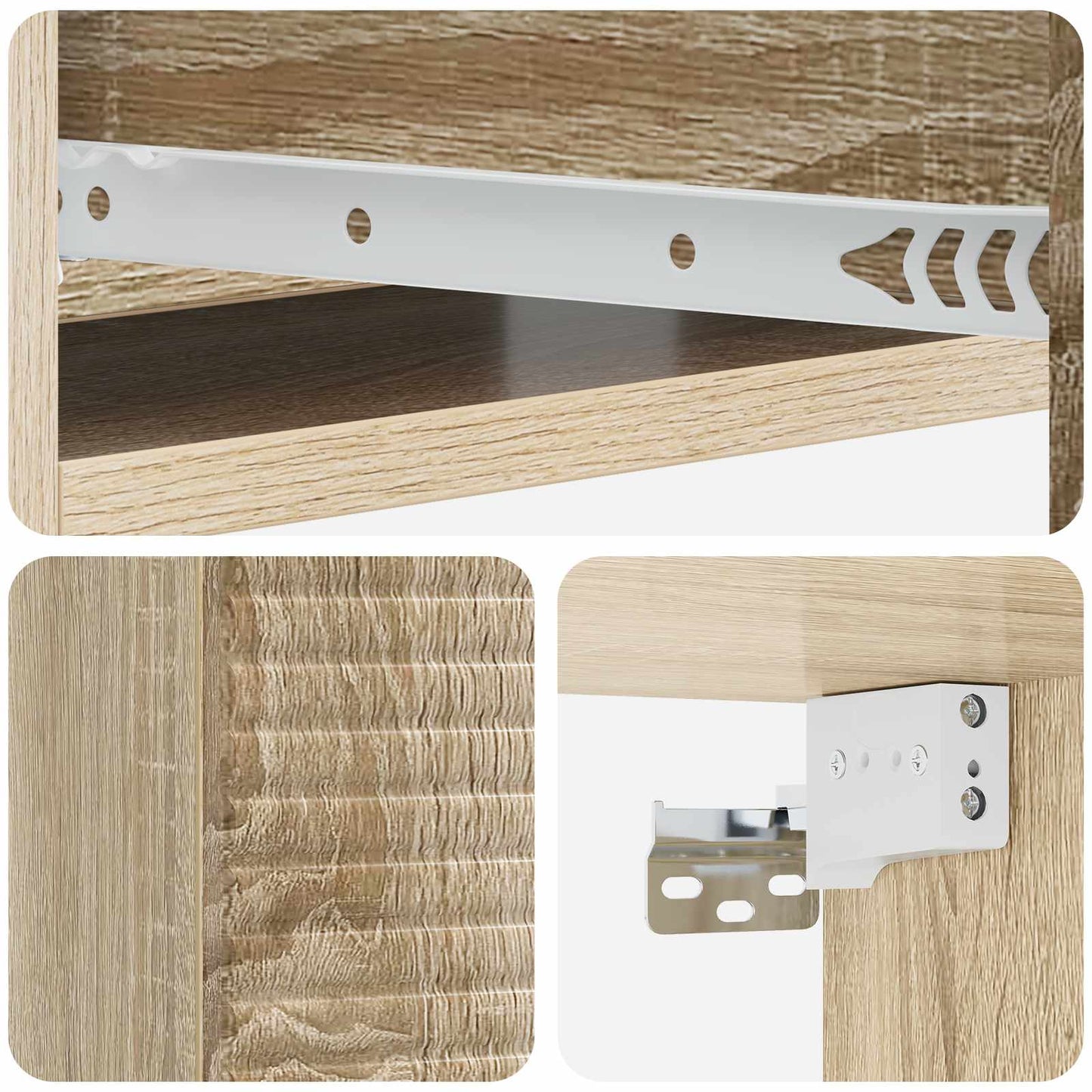 Vegghengt Sidebord Sonoma eik 59 x 34,5 x 17 cm Konstruert tre