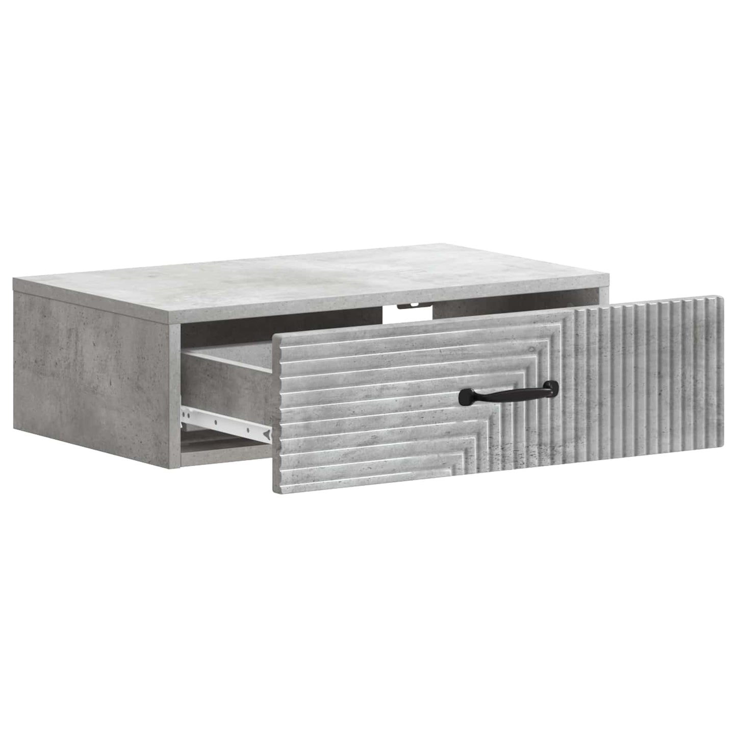 Vegghengt Sidebord Betonggrå 59 x 34,5 x 17 cm Konstruert tre