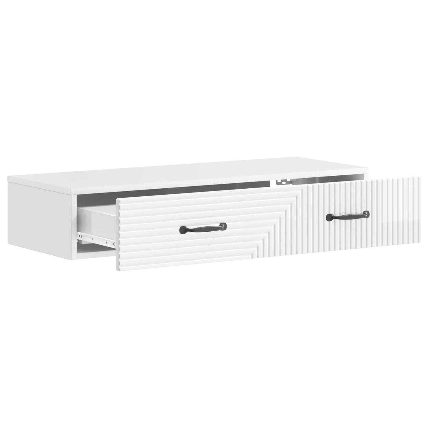 Vegghengt Sidebord Høgglans hvit 87,5 x 34,5 x 17 cm