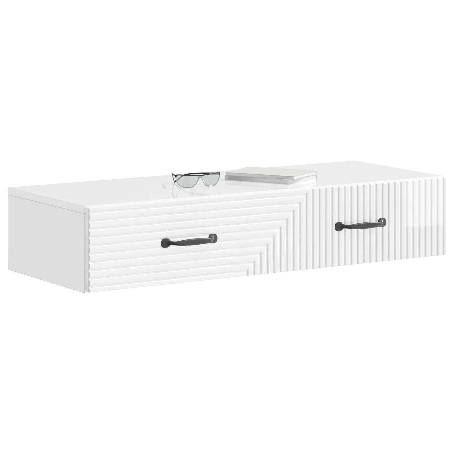 Vegghengt Sidebord Høgglans hvit 87,5 x 34,5 x 17 cm
