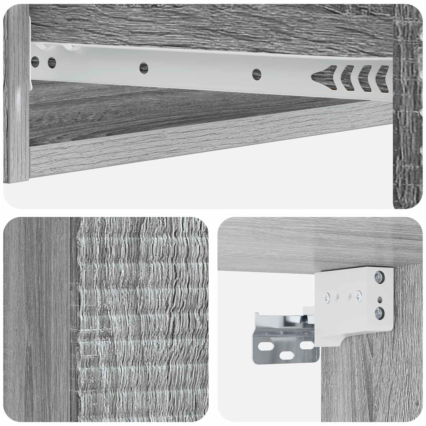 Vegghengt Sidebord Grå sonoma 87,5 x 34,5 x 17 cm