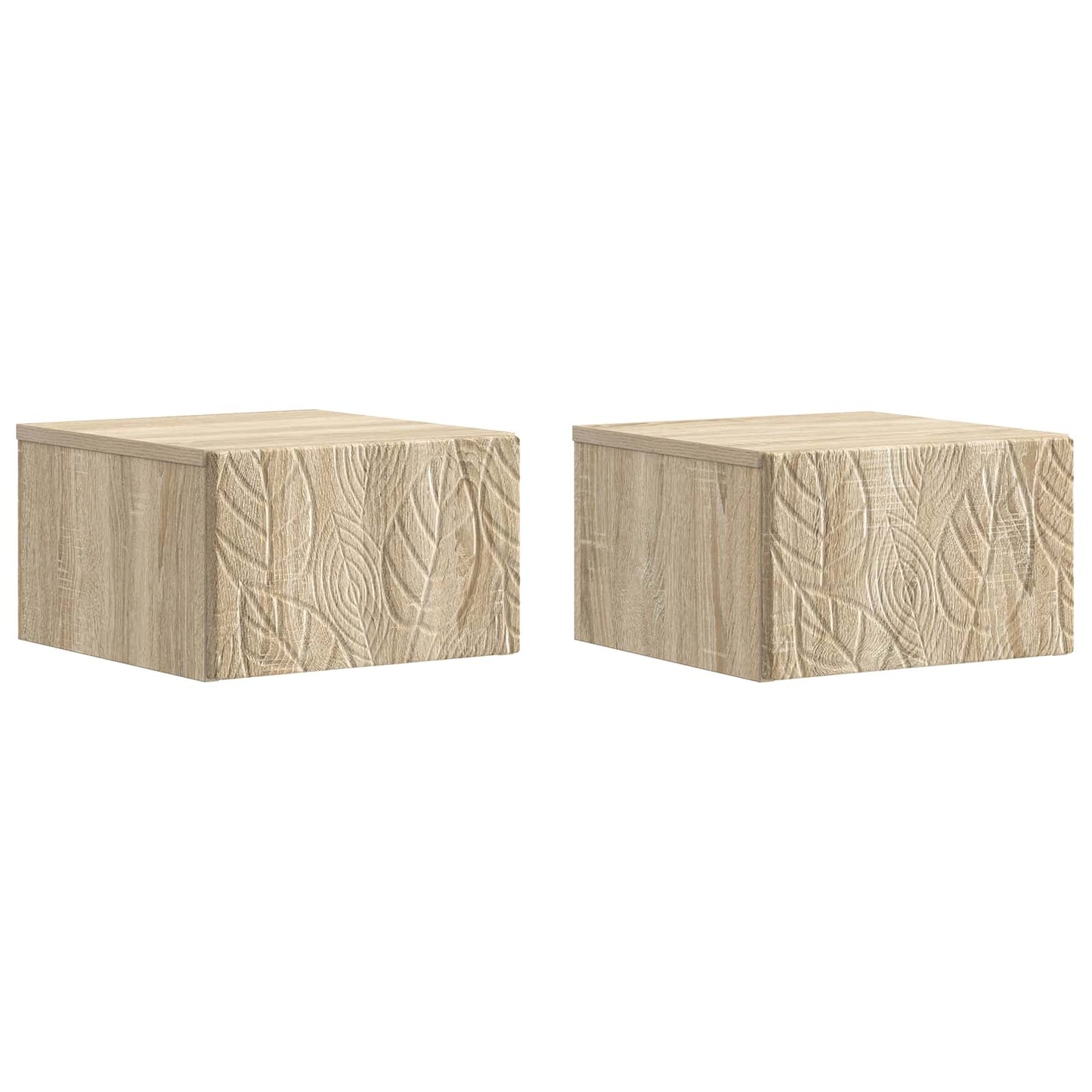 Vegghengt Sidebord 2 pcs Sonoma eik 34,5 x 33 x 20 cm