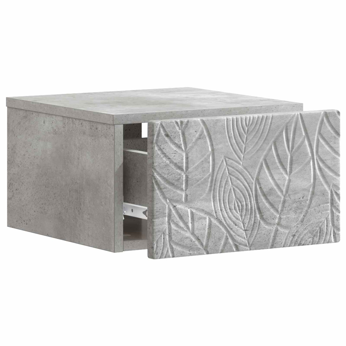 Vegghengt Sidebord Betonggrå 34,5 x 33 x 20 cm Konstruert tre
