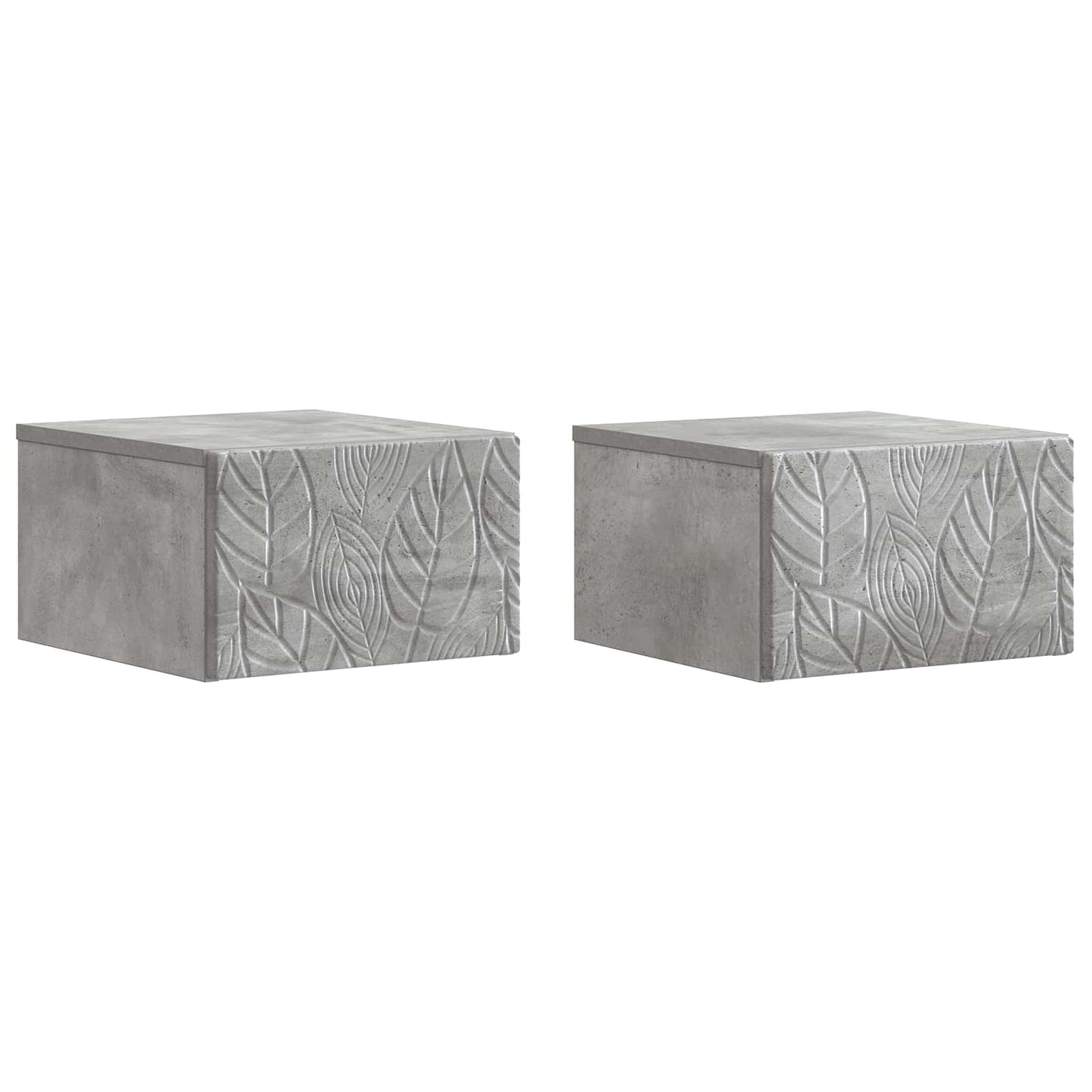 Vegghengt Sidebord 2 pcs Betonggrå 34,5 x 33 x 20 cm