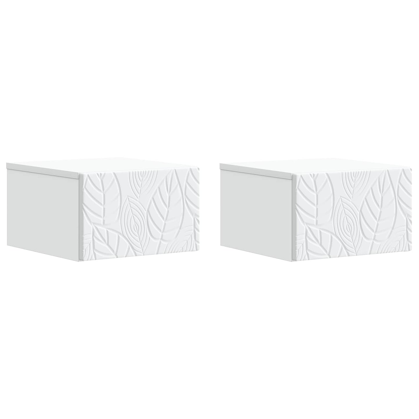 Vegghengt Nattbord 2 pcs Hvit 49 x 34,5 x 20 cm Konstruert tre