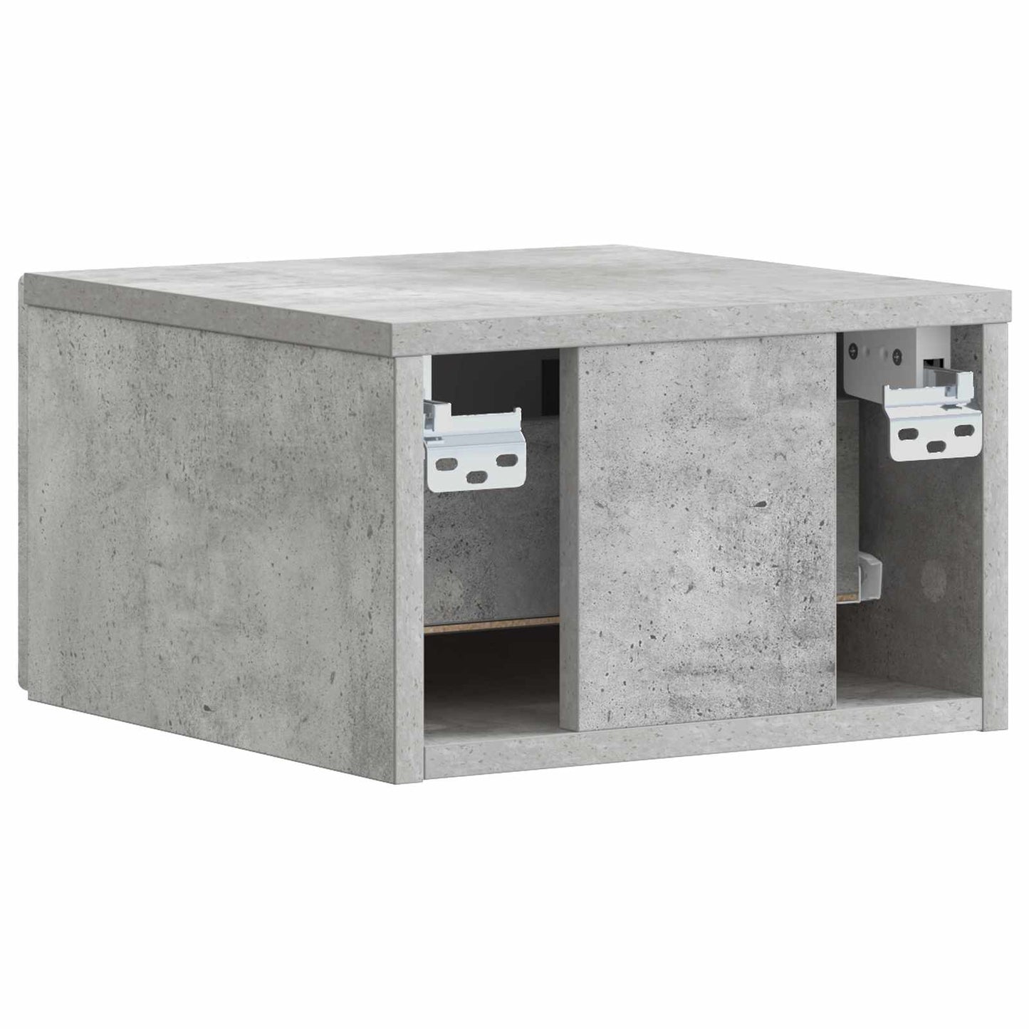 Vegghengt Nattbord Betonggrå 49 x 34,5 x 20 cm Konstruert tre