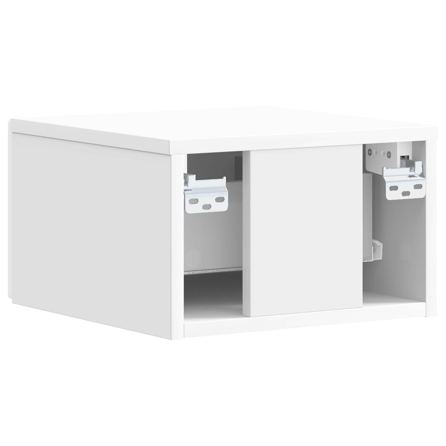 Vegghengt Nattbord 2 pcs Høgglans hvit 49 x 34,5 x 20 cm