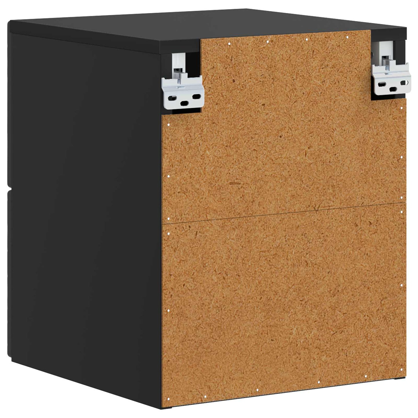 Vegghengt Nattbord 2 pcs Svart 34,5 x 33 x 40 cm Konstruert tre