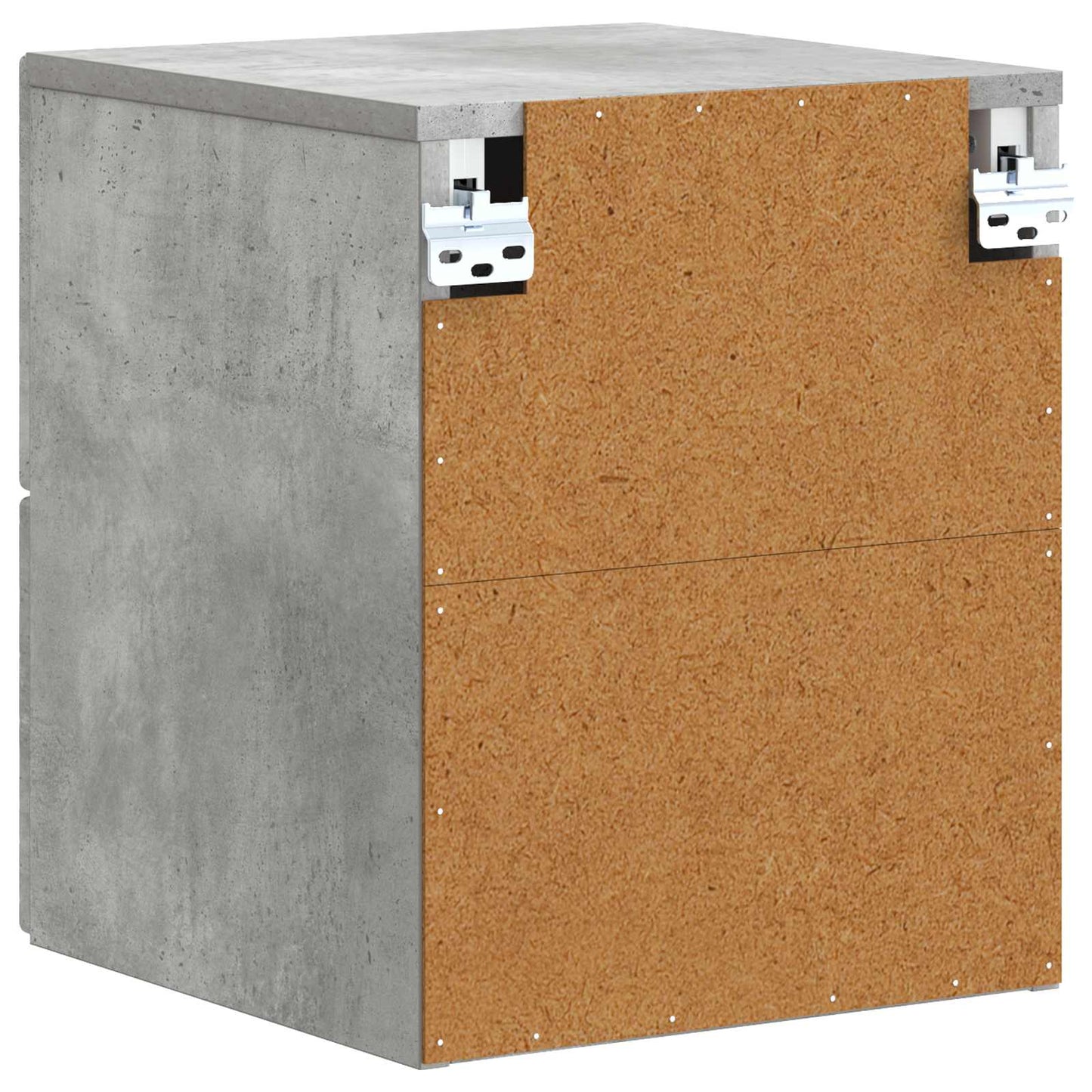 Vegghengt Nattbord Betonggrå 34,5 x 33 x 40 cm Konstruert tre