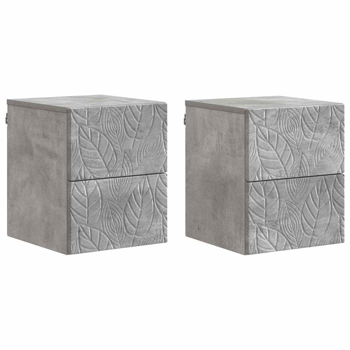 Vegghengt Nattbord 2 pcs Betonggrå 34,5 x 33 x 40 cm