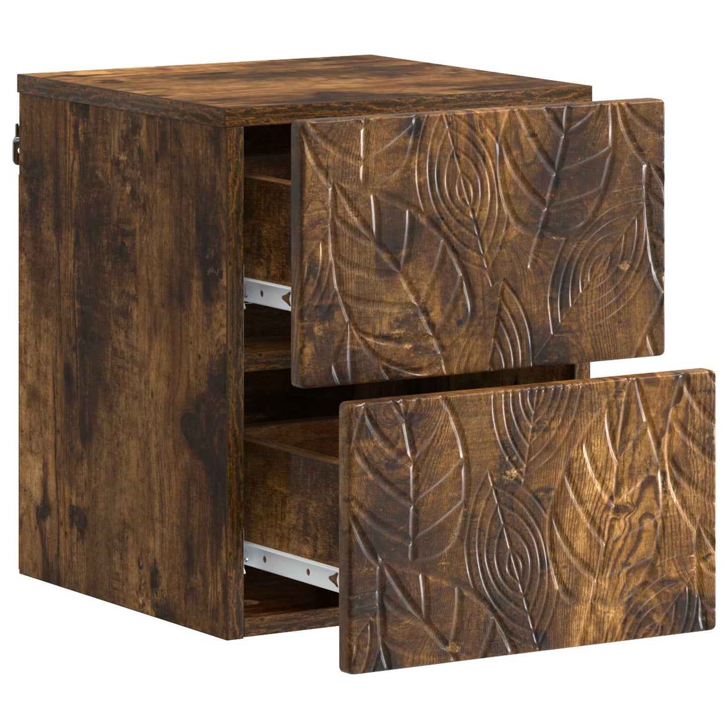 Vegghengt Nattbord 2 pcs Røkt Eik 34,5 x 33 x 40 cm