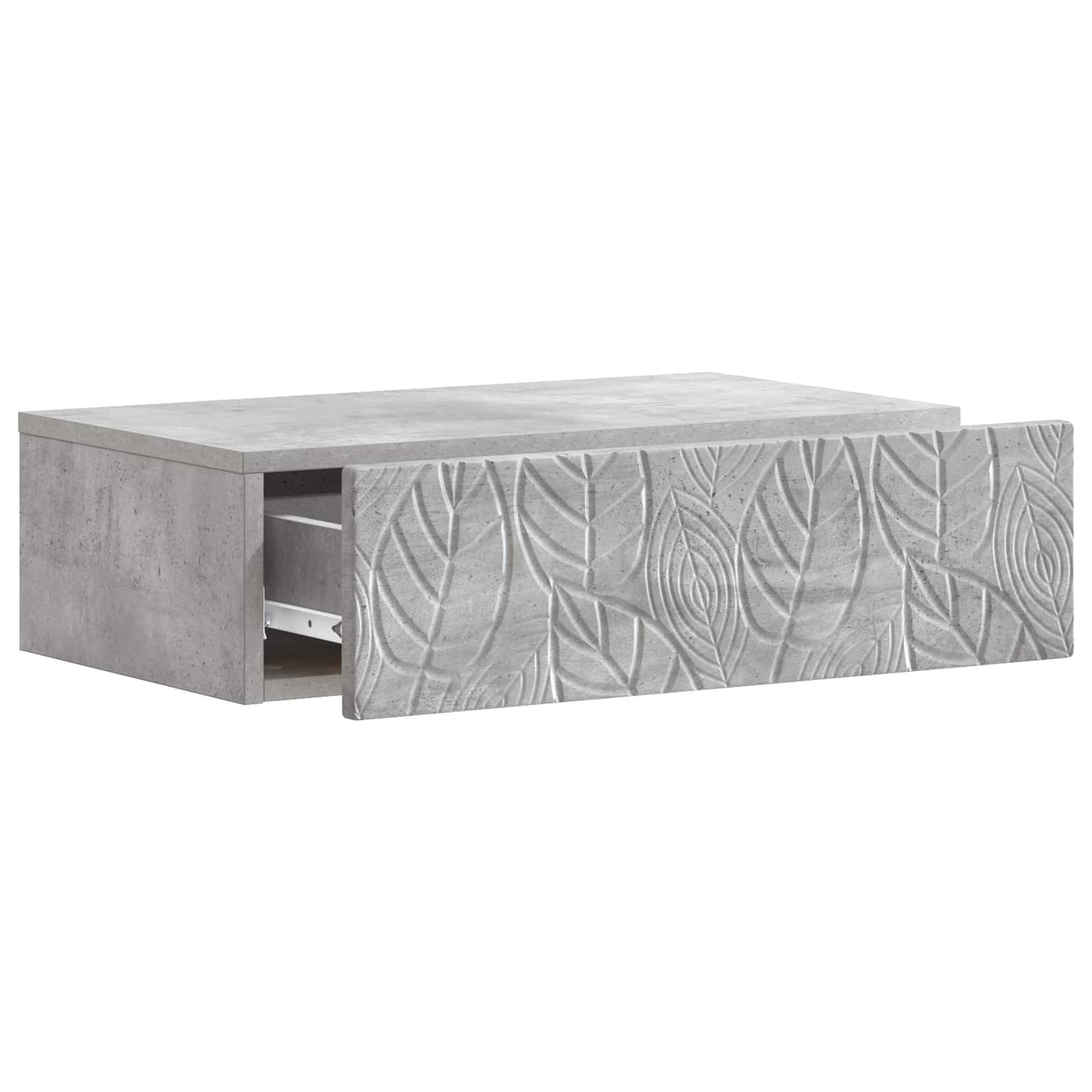 Vegghengt Sidebord Betonggrå 59 x 34,5 x 17 cm Konstruert tre